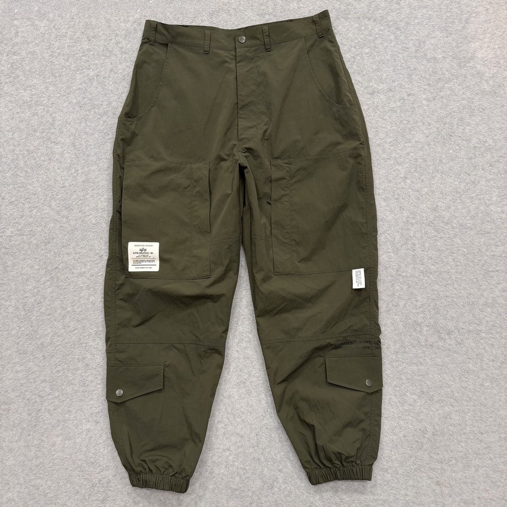 Alpha Industries Pants Mens L Olive Green Cargo Joggers